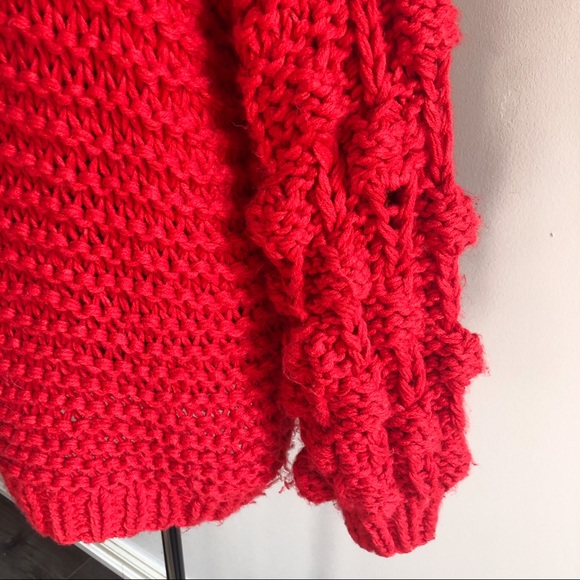 TULAROSA Chunky Sleeve Sweater Red Small Revolve - Picture 8 of 13